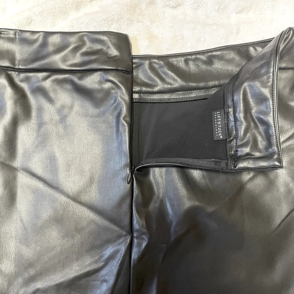SCULPT*HER by NYDJ Faux Leather A Line Skirt - Picture 14 of 15